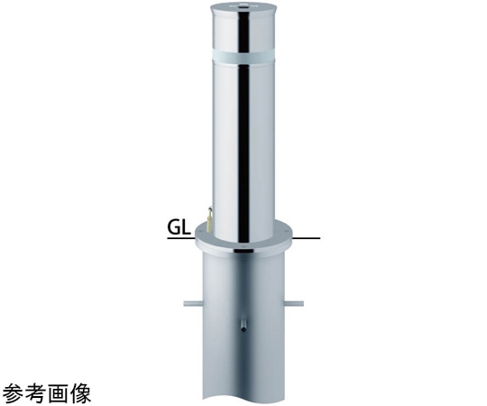 サンポール リフター ステンレス 上下式車止め カギ付 φ165.2 LA-17K 1本(ご注文単位1本)【直送品】