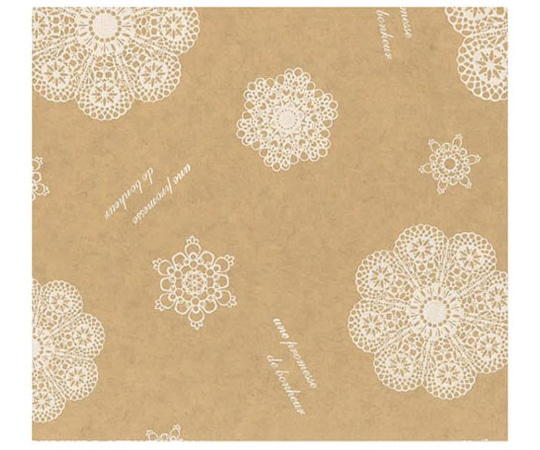 ベルベ ラッピング 包装紙 レースィ(クラフト)500枚 335 1ケース（ご注文単位1ケース）【直送品】