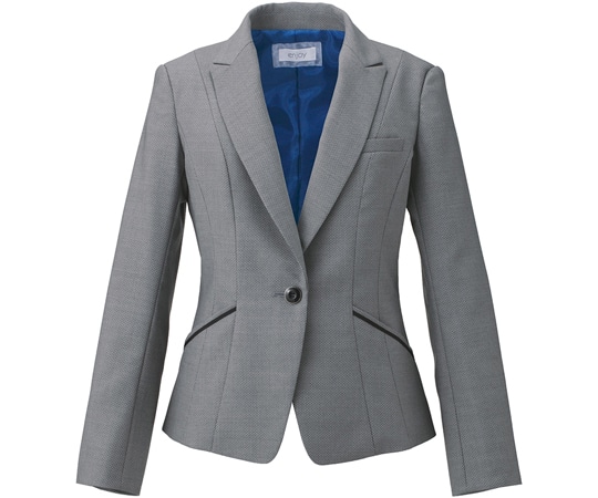 カーシーカシマ ENJOY ジャケット 美スラッとSuits COOL DOT グレー 13号 EAJ581 1枚（ご注文単位1枚）【直送品】