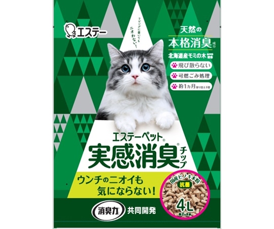 エステー エステーペット 実感消臭チップ 猫用システムトイレ 4L  1袋（ご注文単位1袋）【直送品】