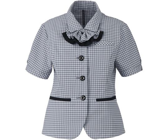 カーシーカシマ ENJOY オーバーブラウス MINI CROSS CHECK グレー 5号 ESA461 1枚（ご注文単位1枚）【直送品】