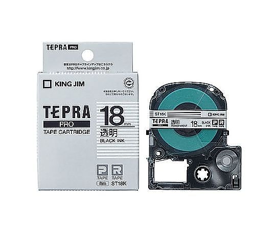 キングジム 18mm テープカセット(テプラ用)透明 EA761DN-55 1個(ご注文単位1個)【直送品】