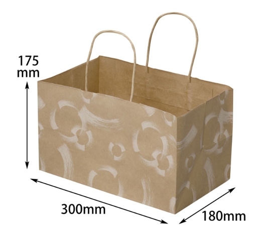 ヤマニパッケージ 紙袋 ふで柄手提袋 マチ広未晒(小) 200枚 19-593F 1ケース（ご注文単位1ケース）【直送品】