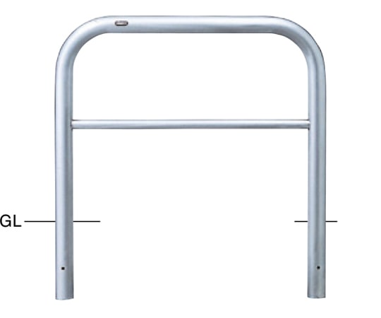 サンポール ステンレス アーチ型車止め(横桟付)固定式 φ60.5(t3.0)×W1000×H800 AH-7U10-800 1台(ご注文単位1台)【直送品】