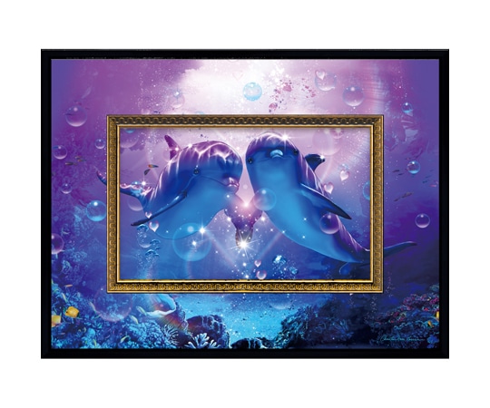 ユーパワー クリスチャン・リース・ラッセン ビッグアート｢ドルフィン コンパニオン(Sサイズ)｣ CL-05013 1個（ご注文単位1個）【直送品】