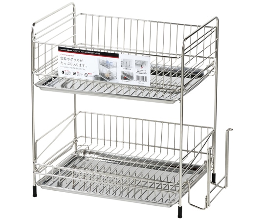 パール金属 アットアクア ステンレス製水切りラック2段 HB3934 1個（ご注文単位1個）【直送品】