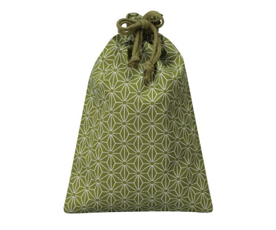 三和 和風柄巾着(麻の葉)小グリーン 1箱(500枚入) VN1726-1G 1箱(ご注文単位1箱)【直送品】