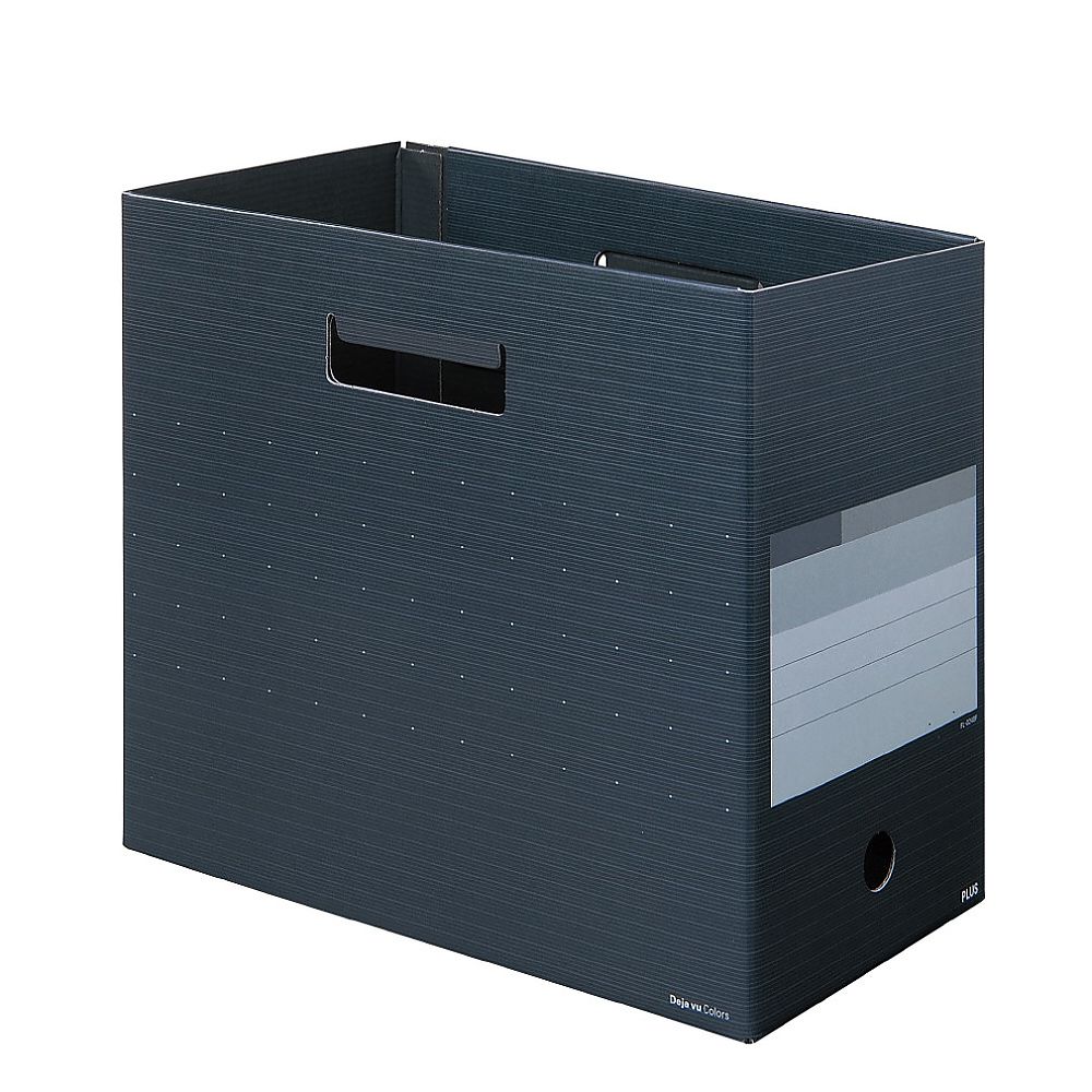 プラス ボックスファイル ワイド A4 チャコールグレー FL-024BF 1冊(ご注文単位1冊)【直送品】