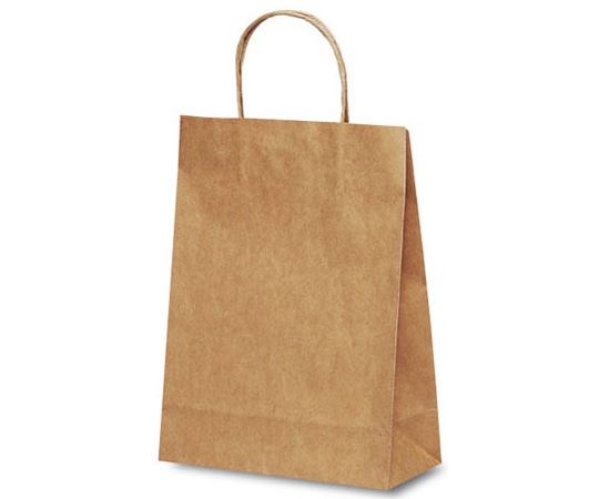 ベルベ 紙袋 自動紐手提袋 T-3 茶無地 200枚 1318 1ケース（ご注文単位1ケース）【直送品】