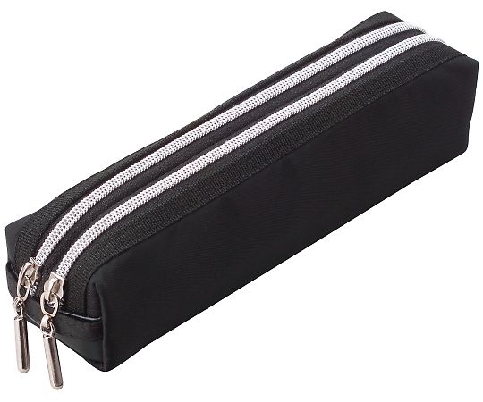 レイメイ藤井 ダブルファスナーカラーペンケース ブラック FY276B 1個(ご注文単位1個)【直送品】