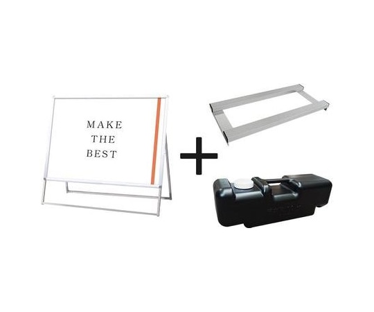 常磐精工 ポスターグリップスタンド看板 屋外用 B0横片面シルバー ウエイトアーム・水タンクセット PGSK-B0YKS-G-3SET 1個（ご注文単位1個）【直送品】