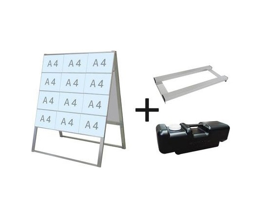 常磐精工 カードケーススタンド看板 A4横24両面ハイ ウエイトアーム・水タンクセット CCSK-A4Y24RH-3SET 1個（ご注文単位1個）【直送品】