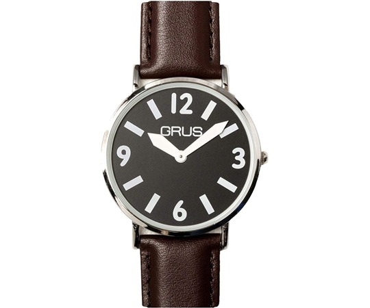 GRUS(グルス) グルス ロービジョンウォッチ メンズ ブラック×ホワイト アラビア&バーインデックス GRS006-03 1個(ご注文単位1個)【直送品】