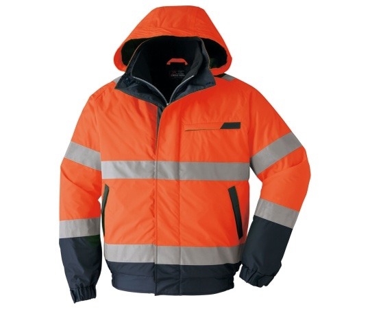 旭蝶繊維 高視認防寒ブルゾン 蛍光オレンジ LL 78000 1枚(ご注文単位1枚)【直送品】