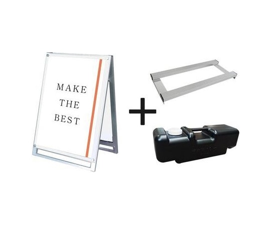 常磐精工 ポスター用スタンド看板 A1ロウ両面ホワイト ウエイトアーム・水タンクセット PSSK-A1LRW-3SET 1個（ご注文単位1個）【直送品】