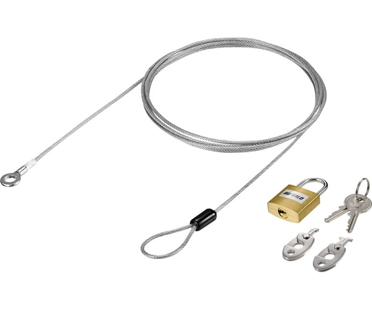 BUFFALO 南京錠04+ワイヤー付+3種キー 個別キー BLN04 1台(ご注文単位1台)【直送品】