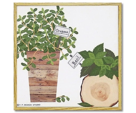ユーパワー モダン キャンバスアート ハーブ コレクション｢オレガノ アンド バジル(Sサイズ)｣ YP-02022 1個（ご注文単位1個）【直送品】
