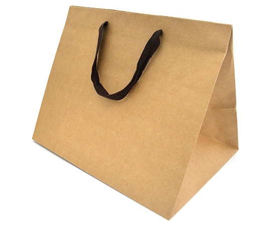 ヤマニパッケージ 紙袋 クラフト平ひもバッグ マチ広 L 未晒 100枚 YOH-204 1ケース（ご注文単位1ケース）【直送品】