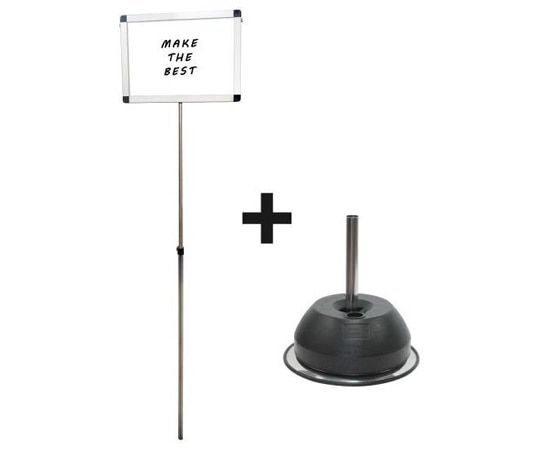 常磐精工 プラカードポール ホワイトボード A4横 ベースセット PCPWB-A4Y-2SET 1個（ご注文単位1個）【直送品】