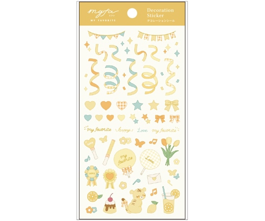 LIHITLAB myfa デコレーションシール ハニーイエロー 5枚入 Y3000-5 1セット(ご注文単位1セット)【直送品】