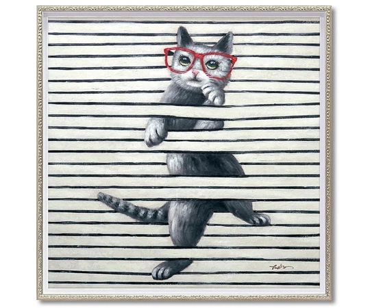 ユーパワー オイル ペイント アート｢キャット プレイ(Mサイズ)｣ OP-18024 1個（ご注文単位1個）【直送品】