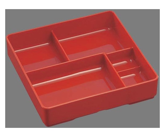 Daiwa PP7寸角幕の内弁当容器 本体 蓋セット 朱 No.10 1個(ご注文単位1個)【直送品】