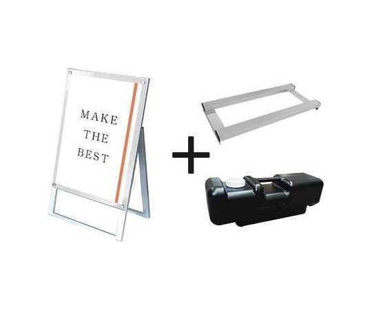 常磐精工 ポスター用スタンド看板マグネジ B2片面ホワイト ウエイトアーム・水タンクセット PSSKMN-B2KW-3SET 1個（ご注文単位1個）【直送品】