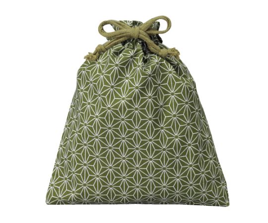 三和 和風柄巾着(麻の葉)大グリーン 1箱(500枚入) VN2126-1G 1箱(ご注文単位1箱)【直送品】