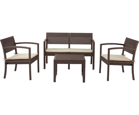 東谷 ガーデンリビング 4点セット ブラウン ODS-104 1個（ご注文単位1個）【直送品】