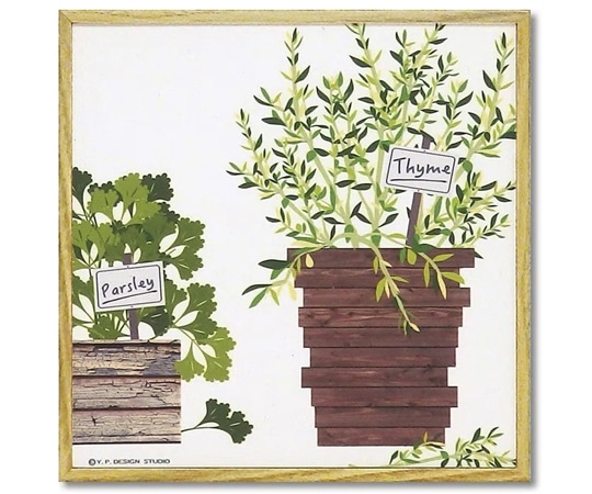 ユーパワー モダン キャンバスアート ハーブ コレクション｢パセリ アンド タイム(Sサイズ)｣ YP-02021 1個（ご注文単位1個）【直送品】
