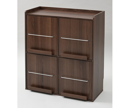 山善(YAMAZEN) 本棚 ディスプレイラック ウォルナット(木目) CDM-2X2D(WL) 1台(ご注文単位1台)【直送品】