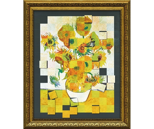 ユーパワー 名画モザイクアート ~アートフレーム~(ゴッホ｢ひまわり(Lサイズ)｣) AM-16001 1個（ご注文単位1個）【直送品】