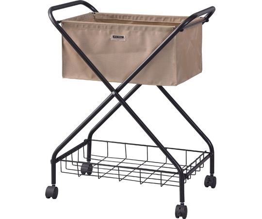 東谷 フォールディング バスケットワゴン ベージュ MIP-83BE 1個（ご注文単位1個）【直送品】
