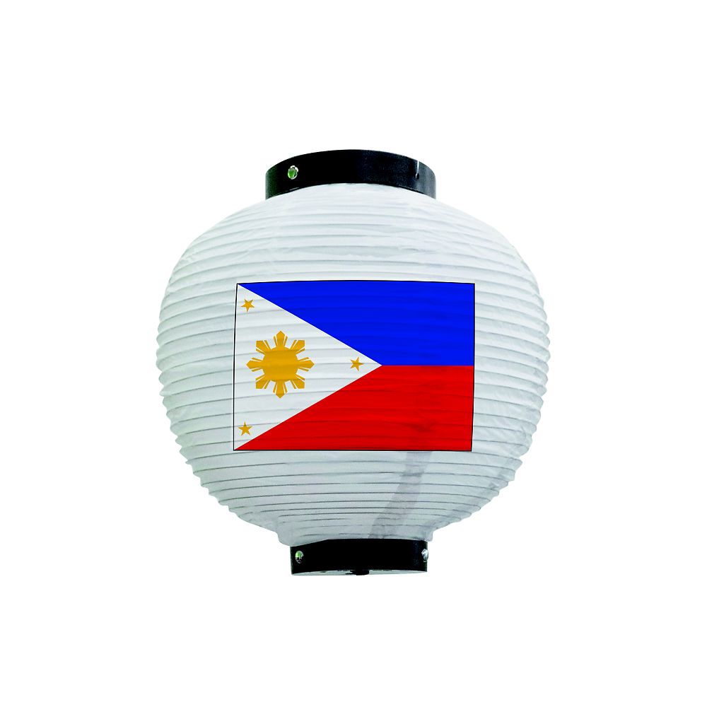 のぼり屋工房 フルカラー提灯 フィリピン 八寸丸 白 54430 1枚（ご注文単位1枚）【直送品】