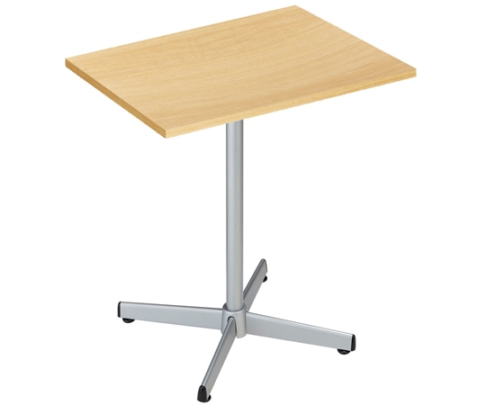 アズワン カフェテーブル W50×D60cm 天板:エクリュ 脚:シルバー 61-785-1-1 1台(ご注文単位1台)【直送品】