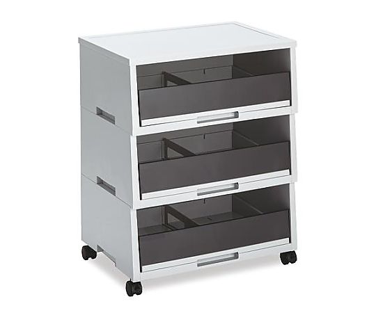 テラモト 562x383x700mm 紙分別回収ボックス(3段) EA995C-71 1個(ご注文単位1個)【直送品】