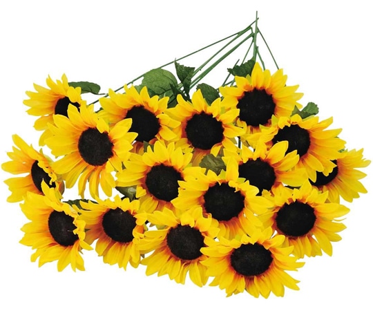 アズワン ひまわり造花スプレー 54cm 24本入 35-13-4-1 1本(ご注文単位1本)【直送品】