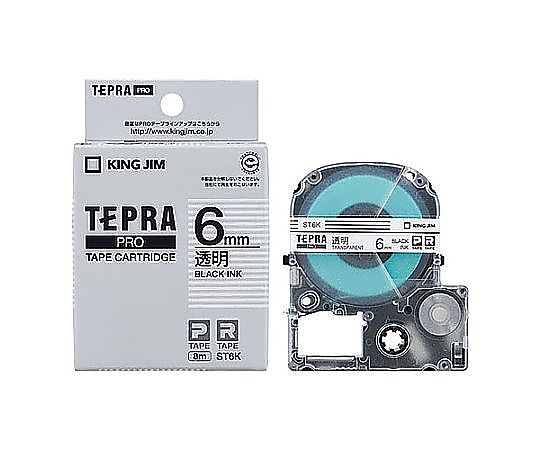 キングジム 6mm テープカセット(テプラ用)透明 EA761DN-52 1個(ご注文単位1個)【直送品】