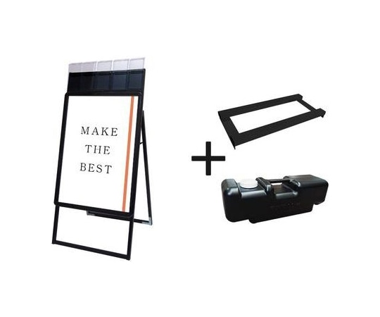 常磐精工 ポスターグリップスタンド看板パンフレットケース付(屋外用) A1片面ブラック ウエイトアーム・水タンクセット PGSKP-A1KB-G-3SET 1個（ご注文単位1個）【直送品】