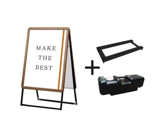 常磐精工 ポスターグリップスタンド看板 屋外用 A1 両面 木目 ウエイトアーム・水タンクセット PGSK-A1RM-G-3SET 1個（ご注文単位1個）【直送品】