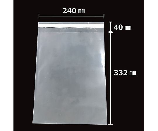 アズワン 【100枚】透明袋 テープ付き 24×33.2cm(角2) 61-290-5-28 1セット（ご注文単位1セット）【直送品】