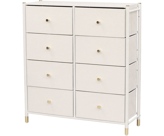 エイ・アイ・エス ファブリックチェスト 8D ホワイト FC-8H01 1個（ご注文単位1個）【直送品】