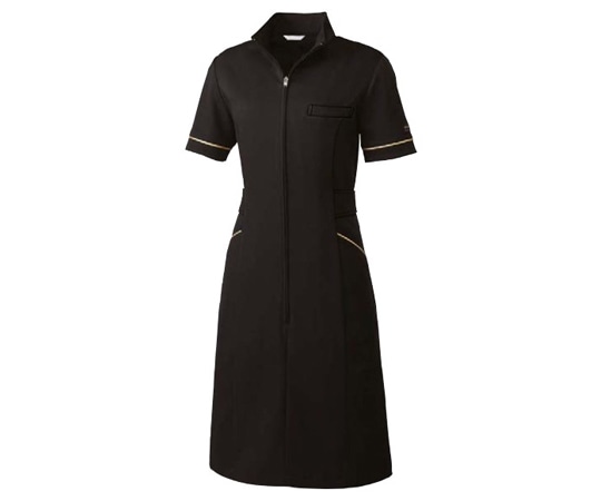 MICHEL KLEIN(ミッシェルクラン) ワンピース ブラック LL ストレッチラチネ 袖丈23cm MK-0021 1着（ご注文単位1着）【直送品】