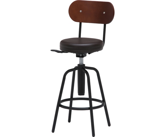 不二貿易 バースツール背付 HK-61201DBR 15187 1個（ご注文単位1個）【直送品】