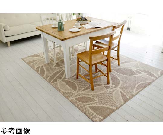 スミノエ 防ダニ ダイニングラグ ラインリーフ 110×130 ベージュ 13462776 1枚（ご注文単位1枚）【直送品】