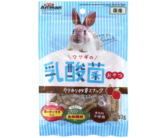 ドギーマンハヤシ ウサギの乳酸菌おやつ カリカリ牧草スナック 40g  1パック（ご注文単位1パック）【直送品】
