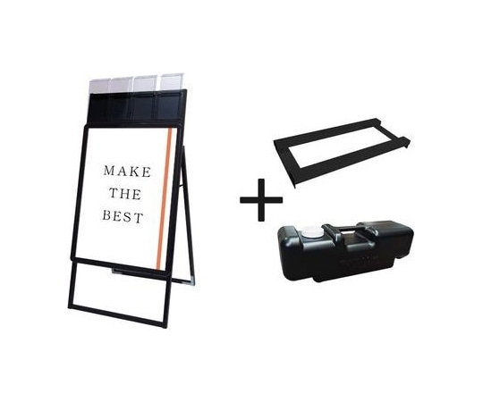 常磐精工 ポスターグリップスタンド看板パンフレットケース付(屋外用) B2片面ブラック ウエイトアーム・水タンクセット PGSKP-B2KB-G-3SET 1個（ご注文単位1個）【直送品】
