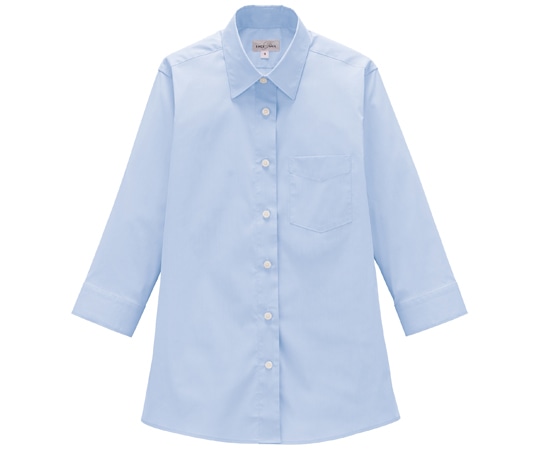 ボンマックス レディスレギュラーカラー七分袖ブラウス サックス 11G FB4049L 1枚（ご注文単位1枚）【直送品】