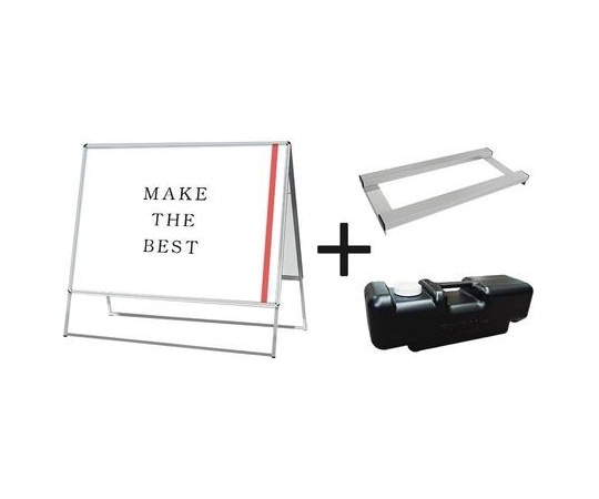 常磐精工 ポスターグリップスタンド看板 屋外用 B0横両面シルバー ウエイトアーム・水タンクセット PGSK-B0YRS-G-3SET 1個（ご注文単位1個）【直送品】