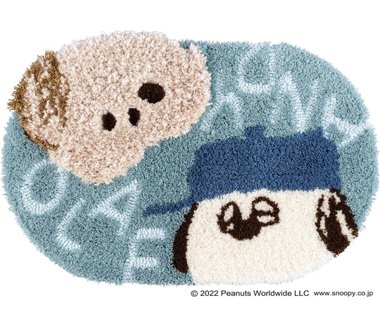スミノエ PEANUTS マット アンディ&オラフ 45×70cm ブルー 14302276 1枚（ご注文単位1枚）【直送品】